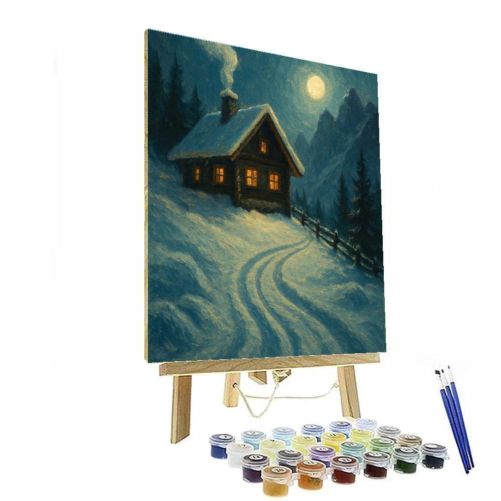 Sleigh Tracks To The Cliff Chalet Numbered painting kits