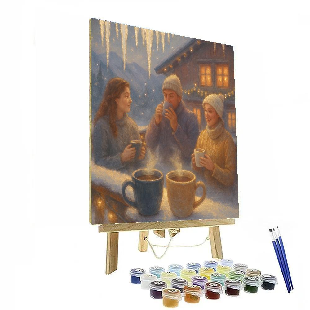 Icicle Chalet Hot Cocoa Soiree Numbered painting kits