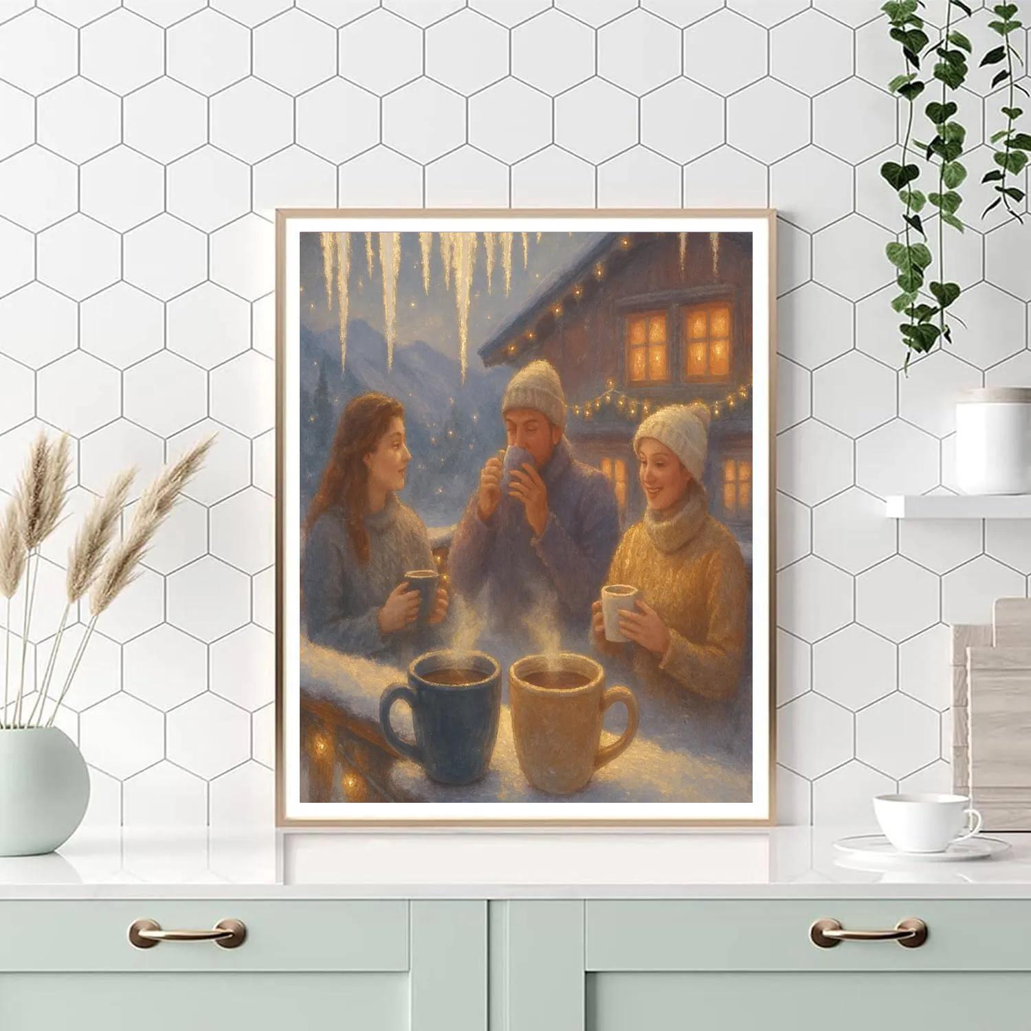 Icicle Chalet Hot Cocoa Soiree Numbered painting kits