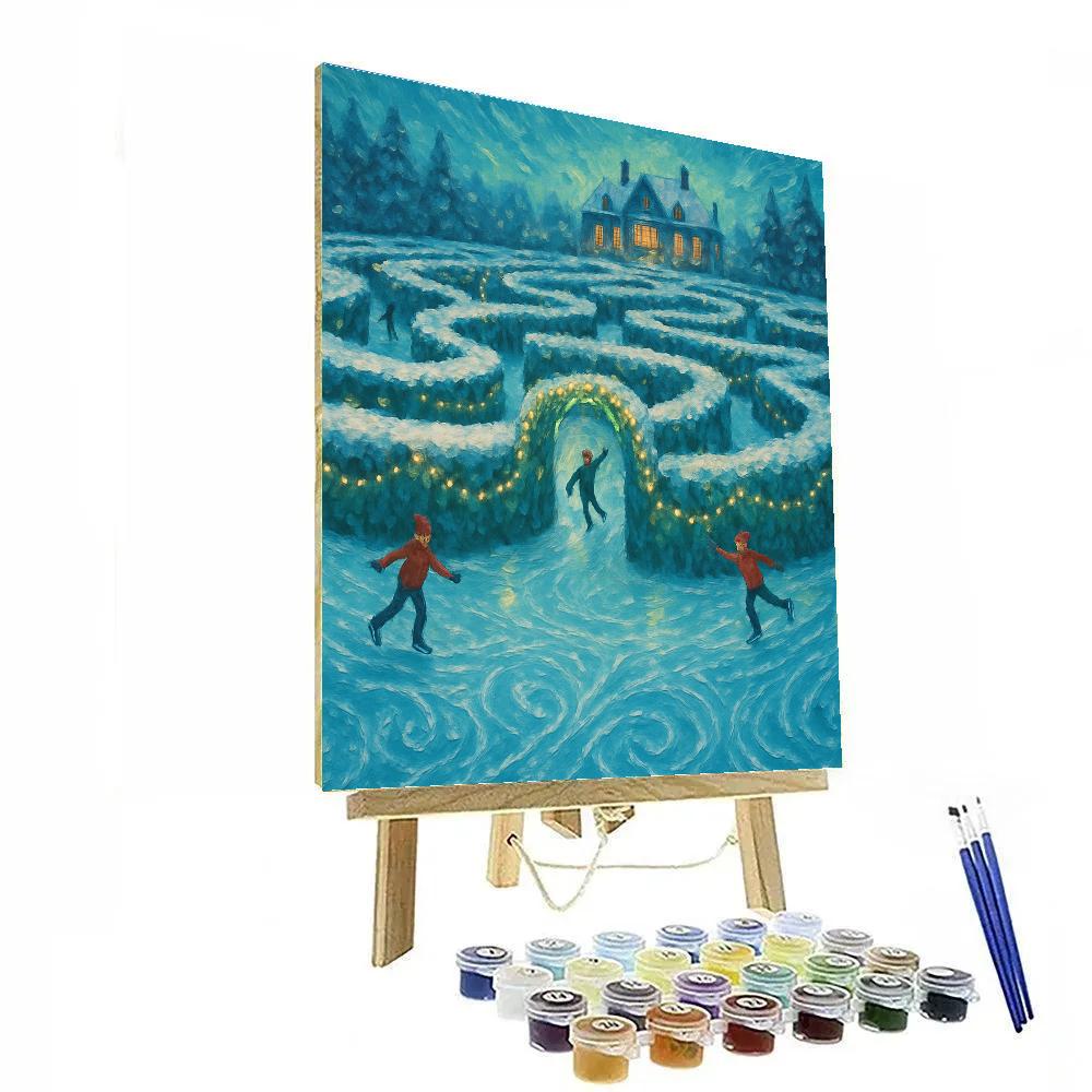 Frost Garden Skating Maze Paint by numbers kits