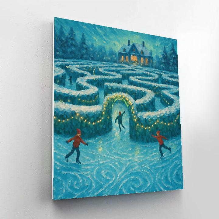 Frost Garden Skating Maze Paint by numbers kits