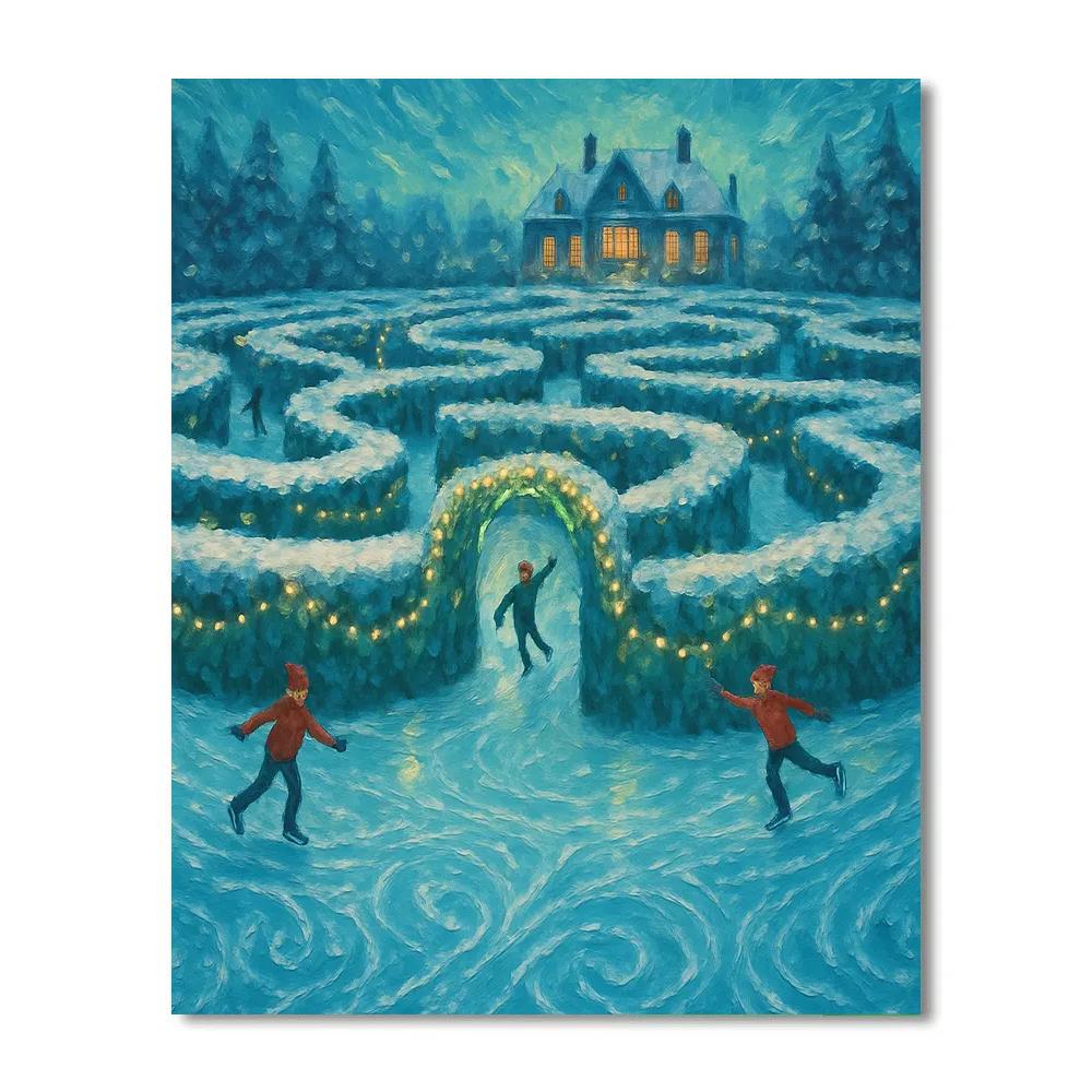 Frost Garden Skating Maze Paint by numbers kits