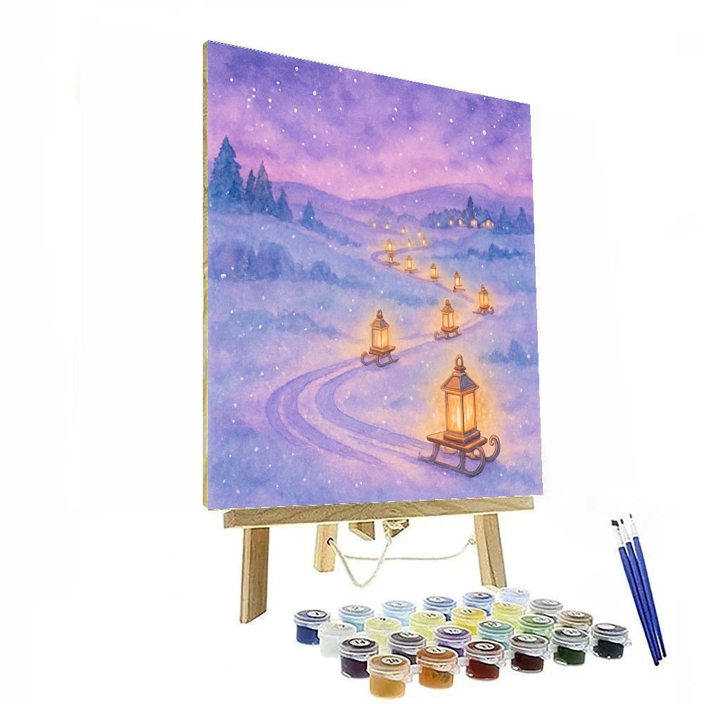 Caravan Of Candle Sleds Painting by numbers kit