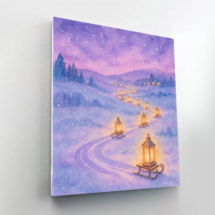 Caravan Of Candle Sleds Painting by numbers kit