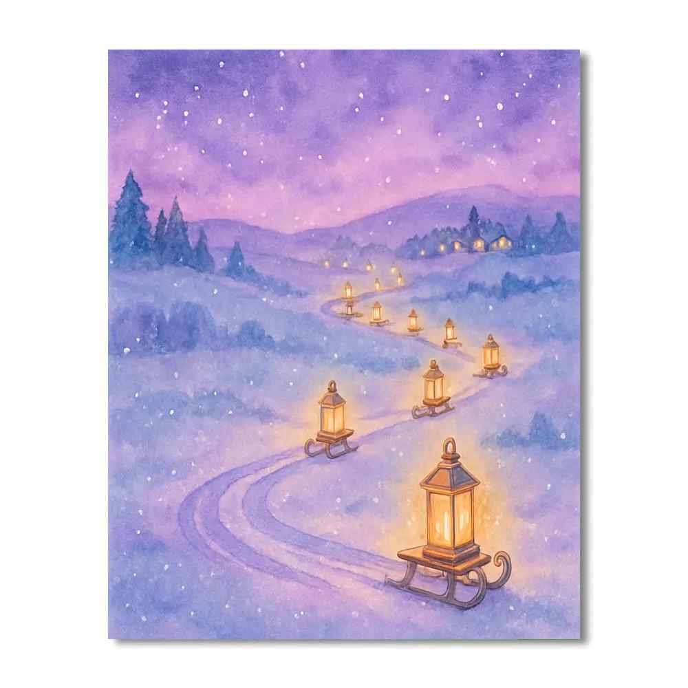Caravan Of Candle Sleds Painting by numbers kit
