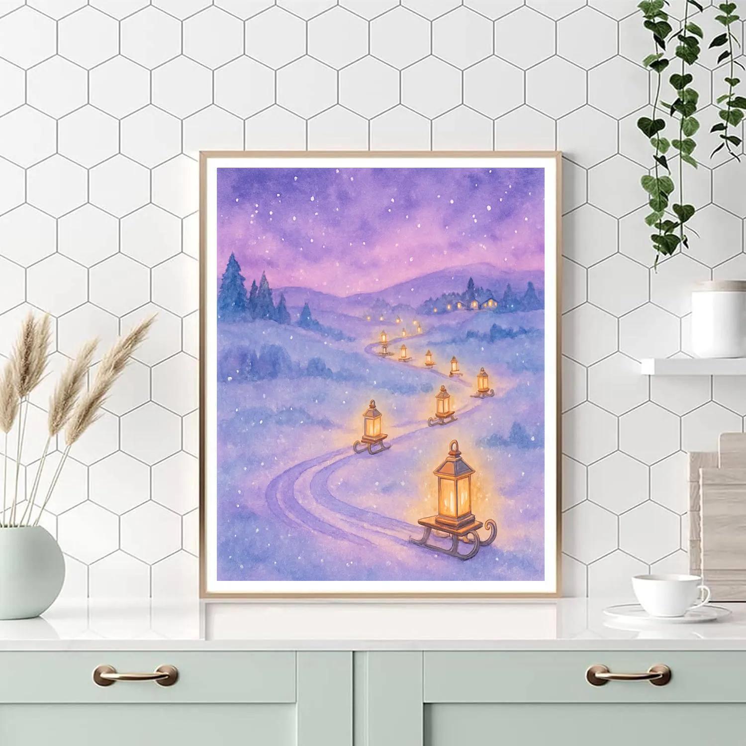 Caravan Of Candle Sleds Painting by numbers kit