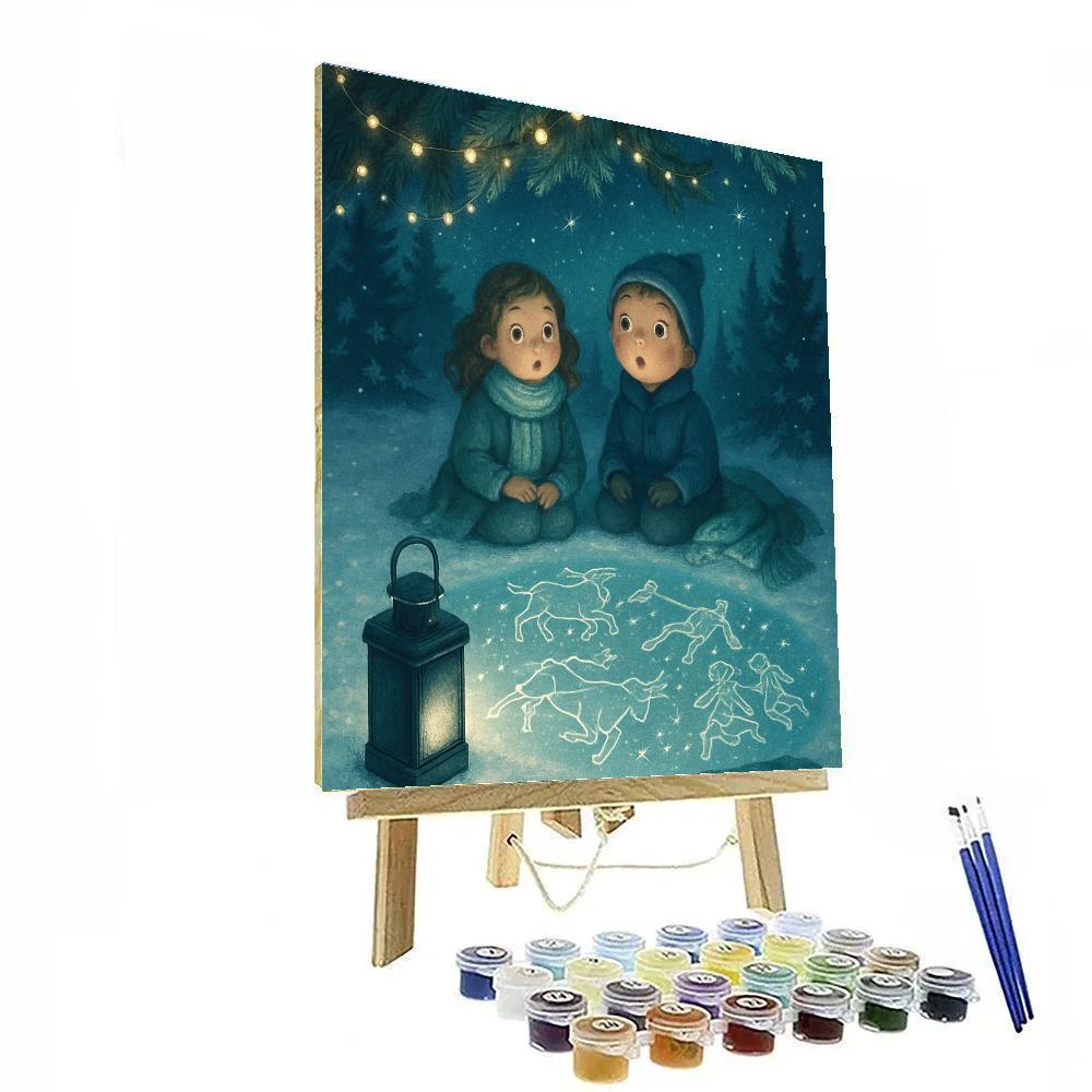Pine Bough Planetarium Night painting number kit