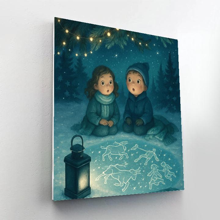 Pine Bough Planetarium Night painting number kit