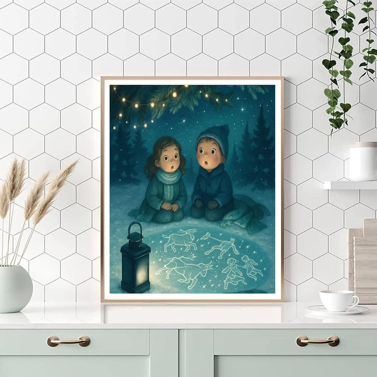 Pine Bough Planetarium Night painting number kit