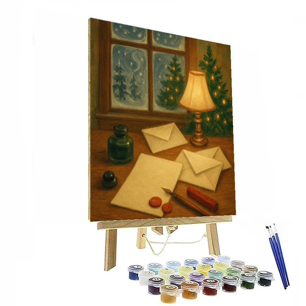 Snowbound Letter Writing Desk painting number kit