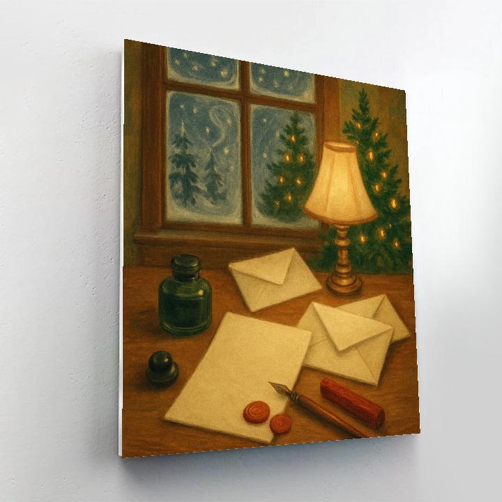 Snowbound Letter Writing Desk painting number kit