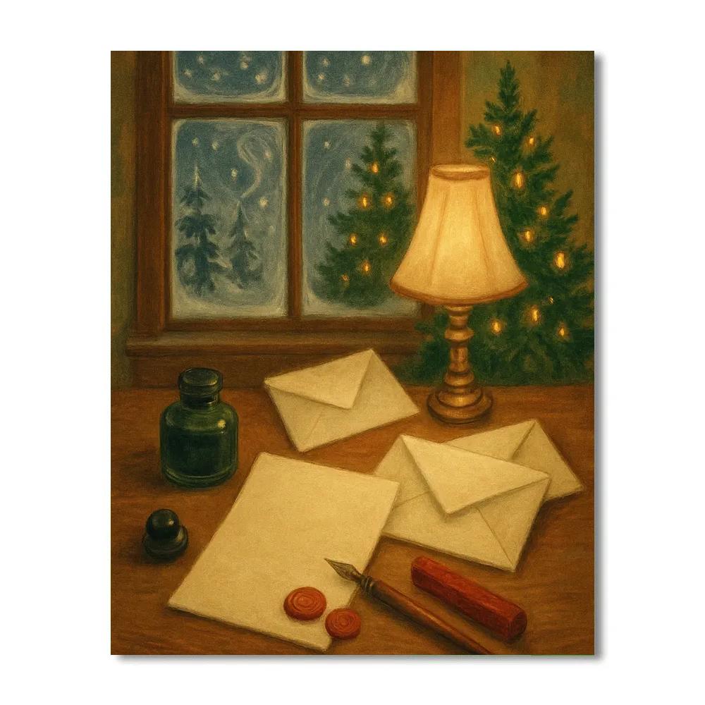 Snowbound Letter Writing Desk painting number kit
