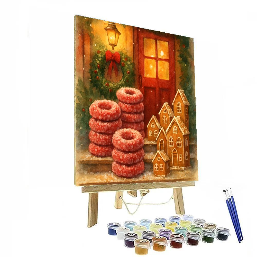 Cranberry Wreath Bakery Porch paint by numbers