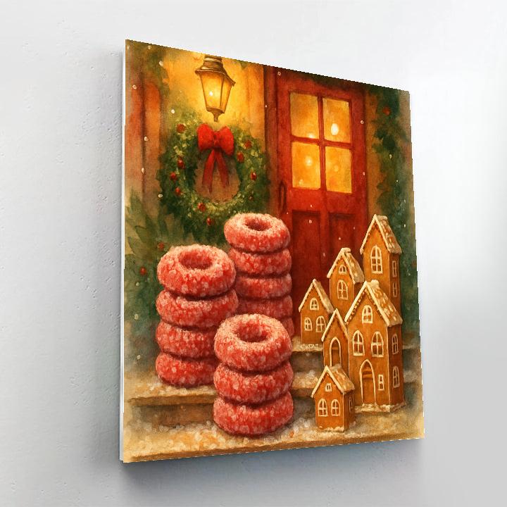 Cranberry Wreath Bakery Porch paint by numbers