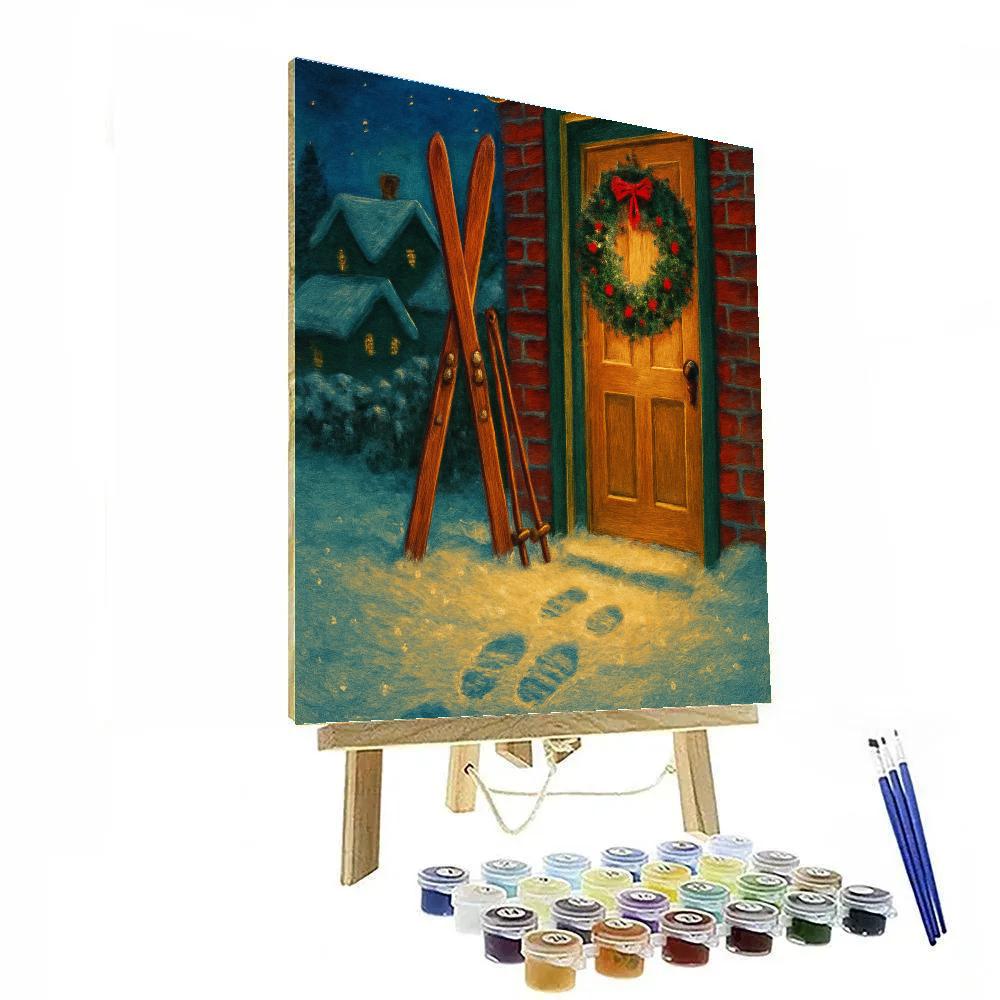 Village Skis At The Doorway Painting by numbers kit