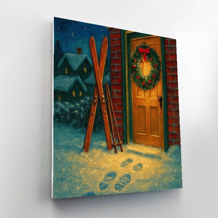 Village Skis At The Doorway Painting by numbers kit
