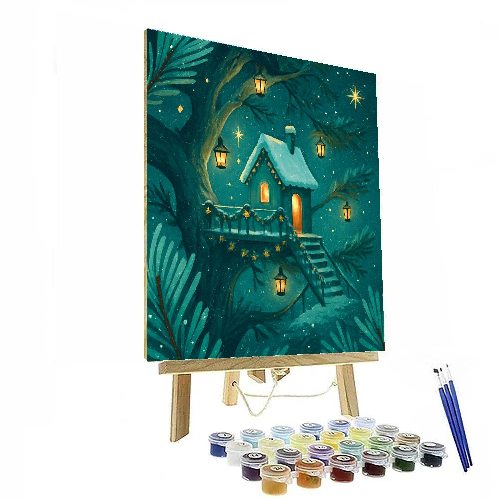 Starlit Pine Needle Station paint by number
