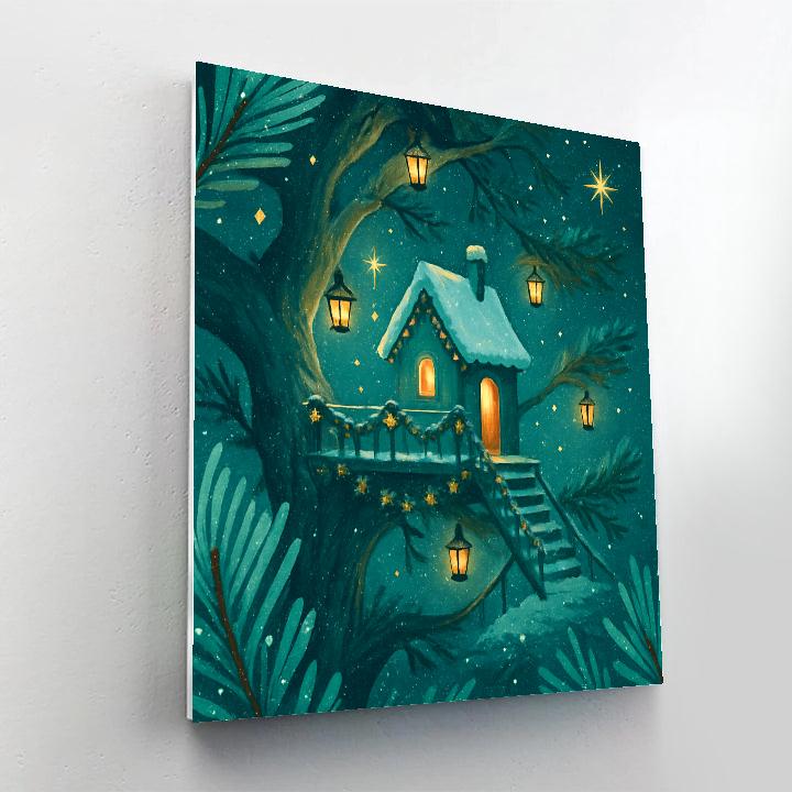 Starlit Pine Needle Station paint by number