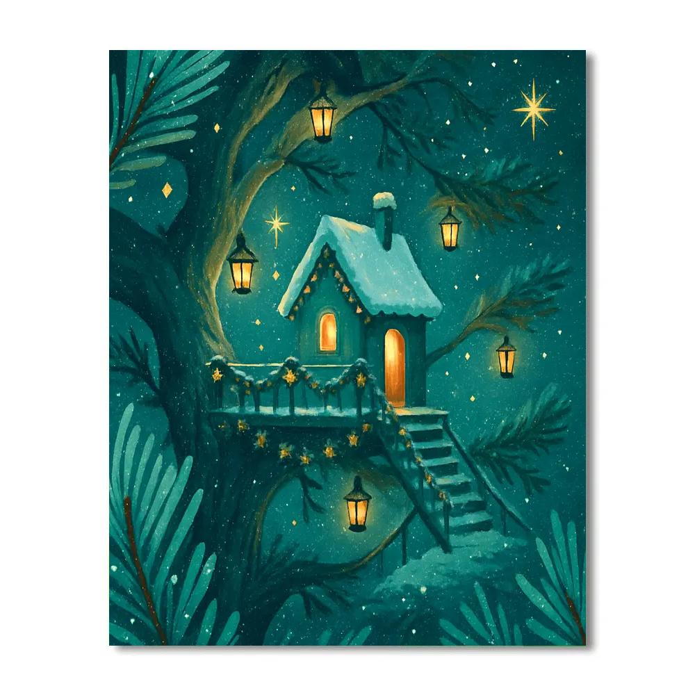 Starlit Pine Needle Station paint by number