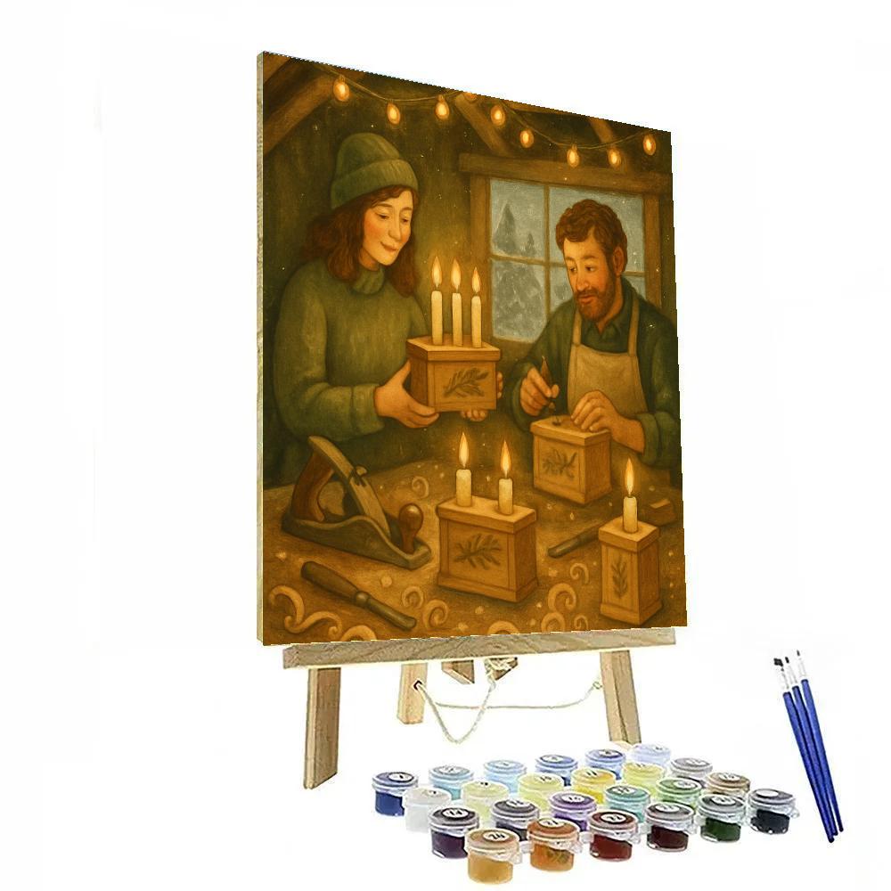 Woodshed Candle Box Workshop painting number kit