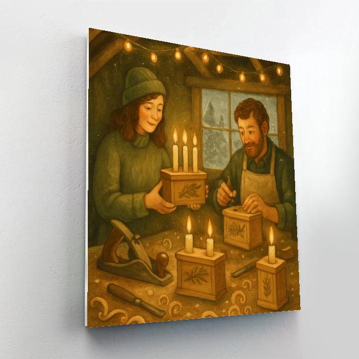 Woodshed Candle Box Workshop painting number kit