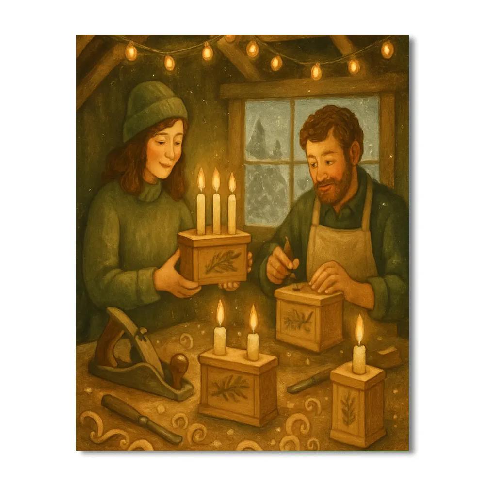 Woodshed Candle Box Workshop painting number kit