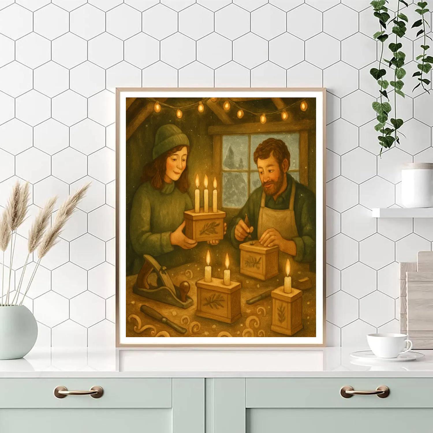 Woodshed Candle Box Workshop painting number kit