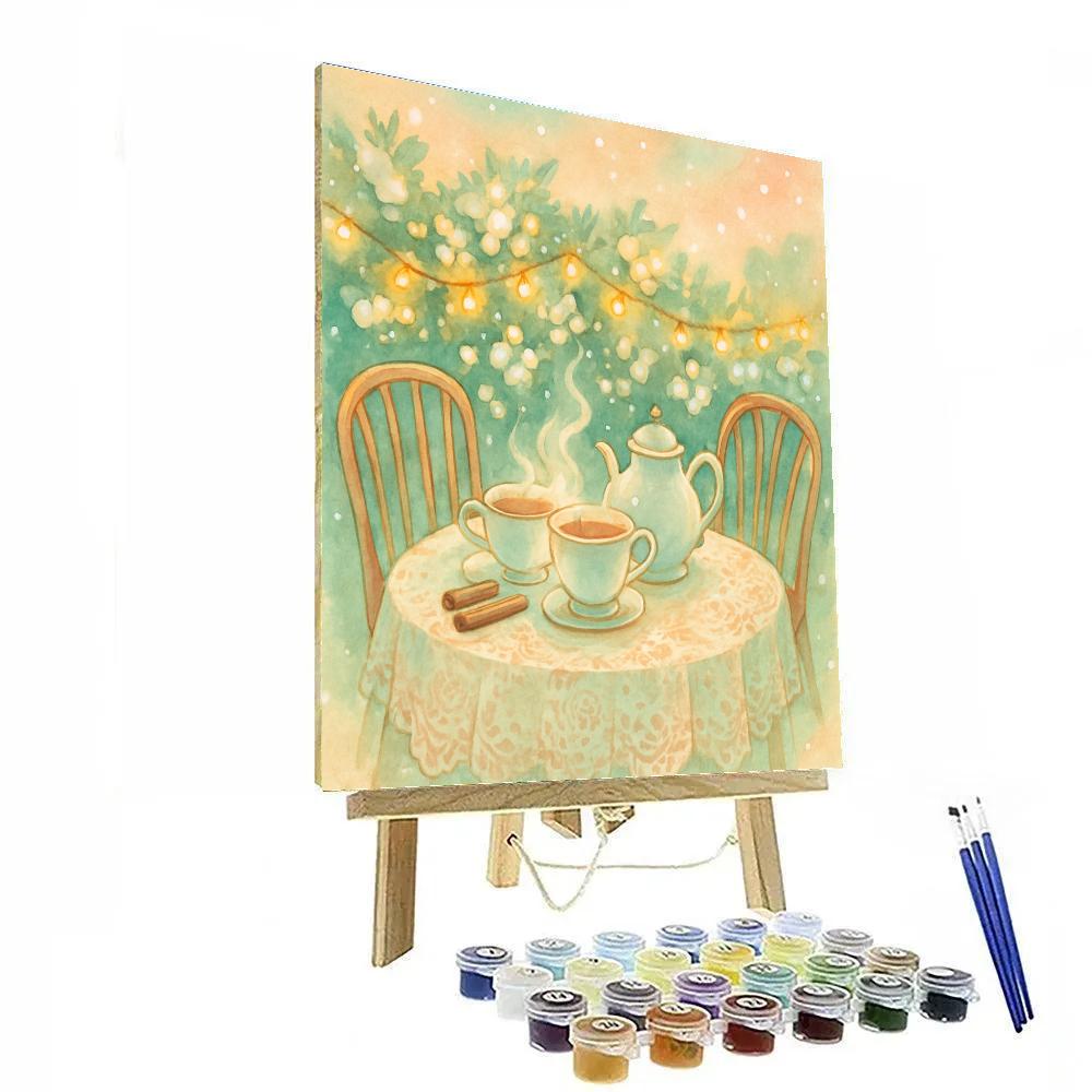 Snowberry Hedge Winter Tea Painting by numbers kit