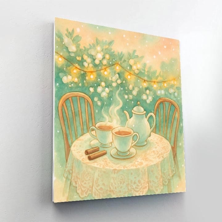 Snowberry Hedge Winter Tea Painting by numbers kit