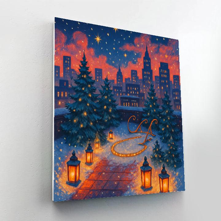 Rooftop Pine Garden Sleighpad painting number kit