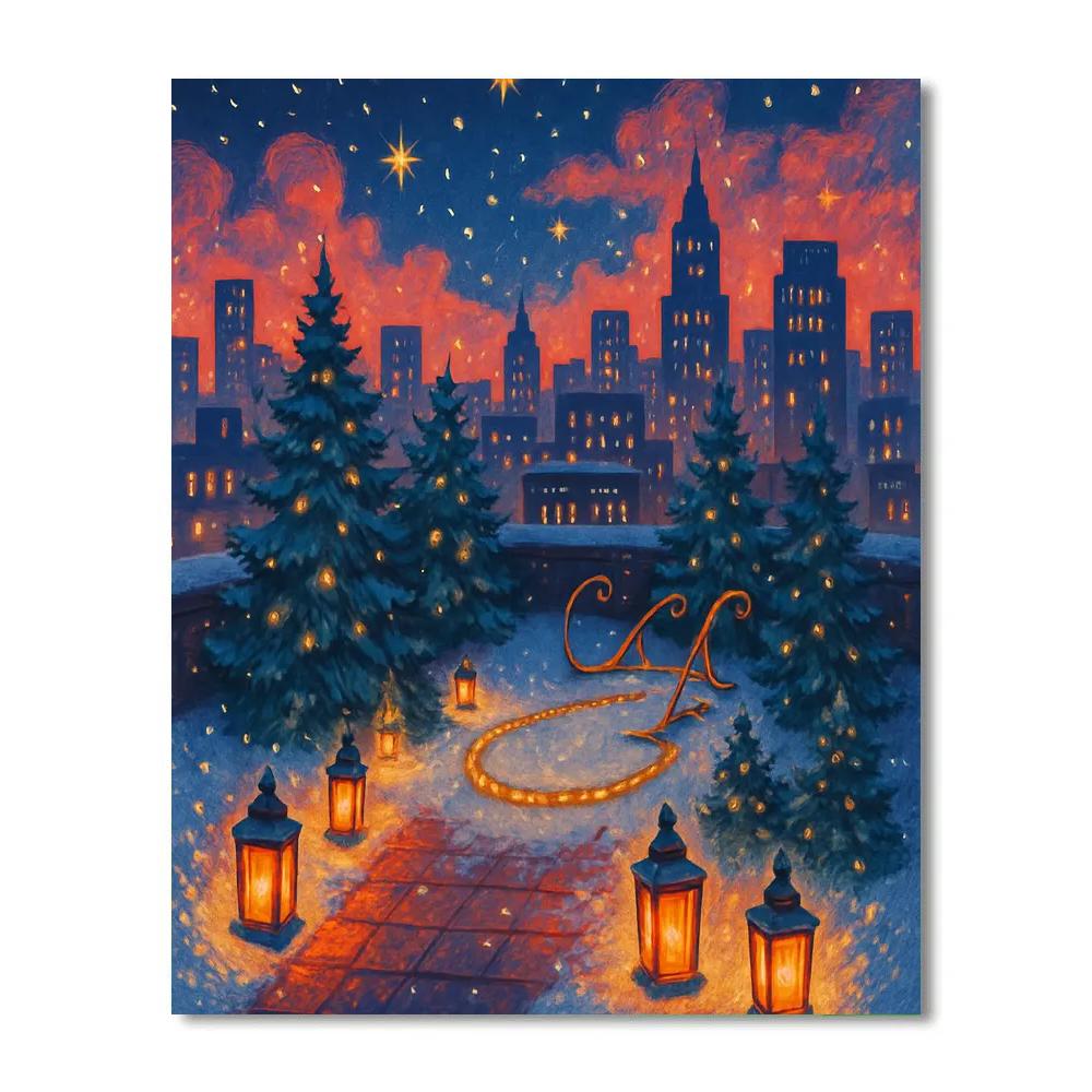 Rooftop Pine Garden Sleighpad painting number kit