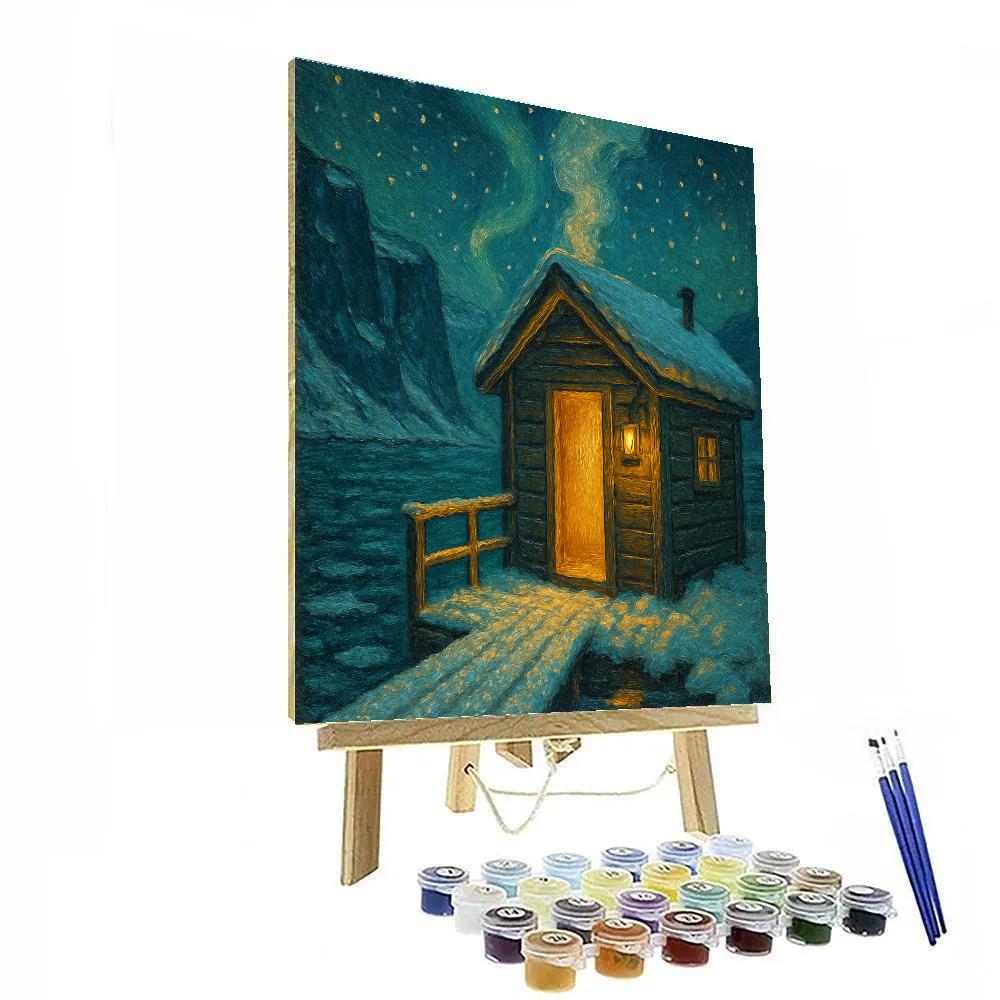 Frozen Fjord Sauna Glow Numbered painting kits