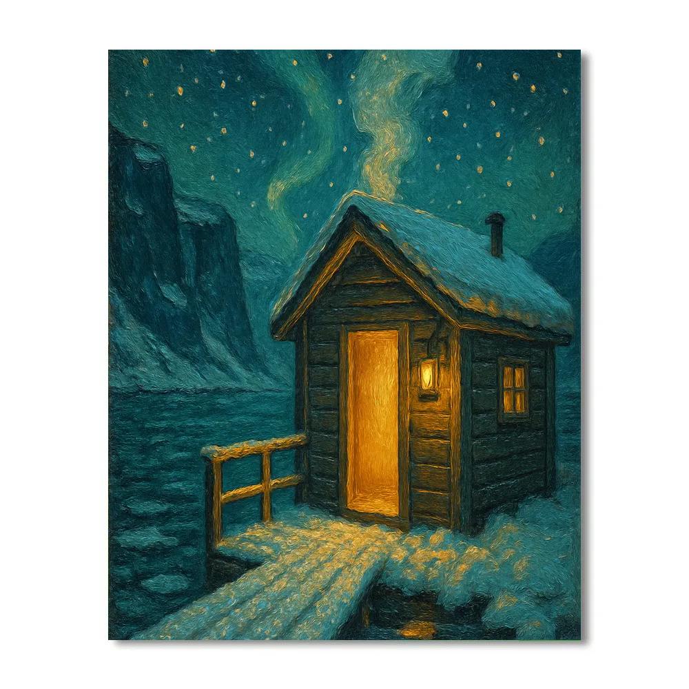 Frozen Fjord Sauna Glow Numbered painting kits