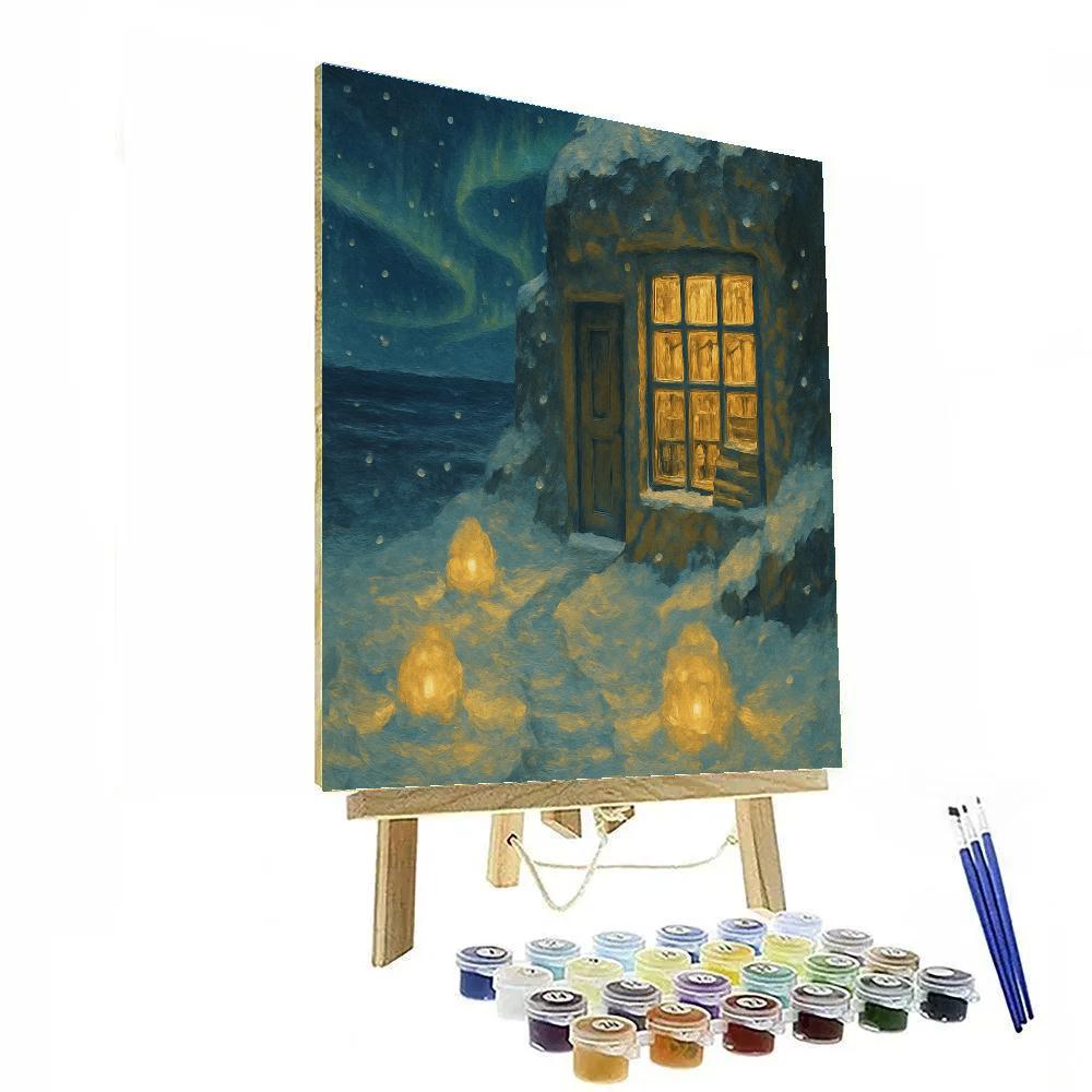 Snow Lantern Cliff Library paint by color
