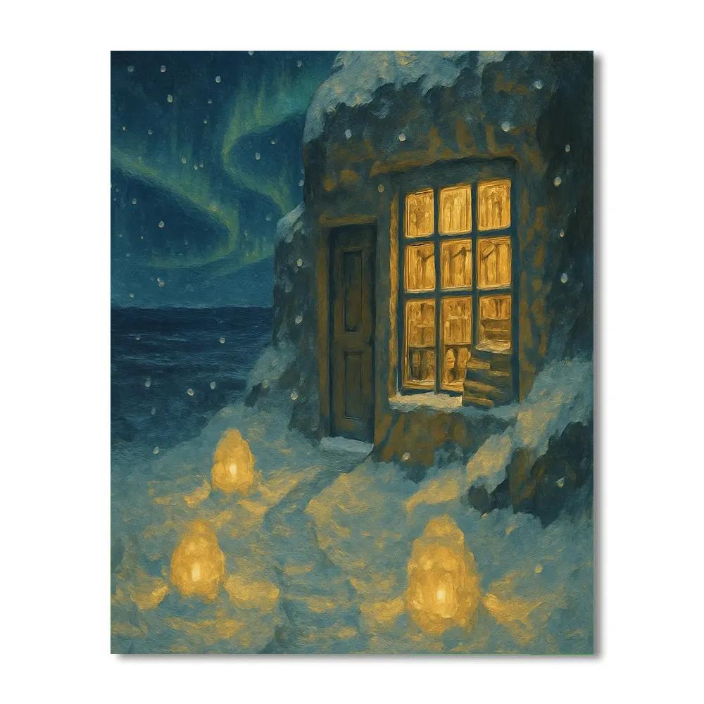 Snow Lantern Cliff Library paint by color