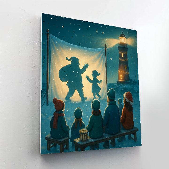 Winter Lighthouse Snow Theater paint by number