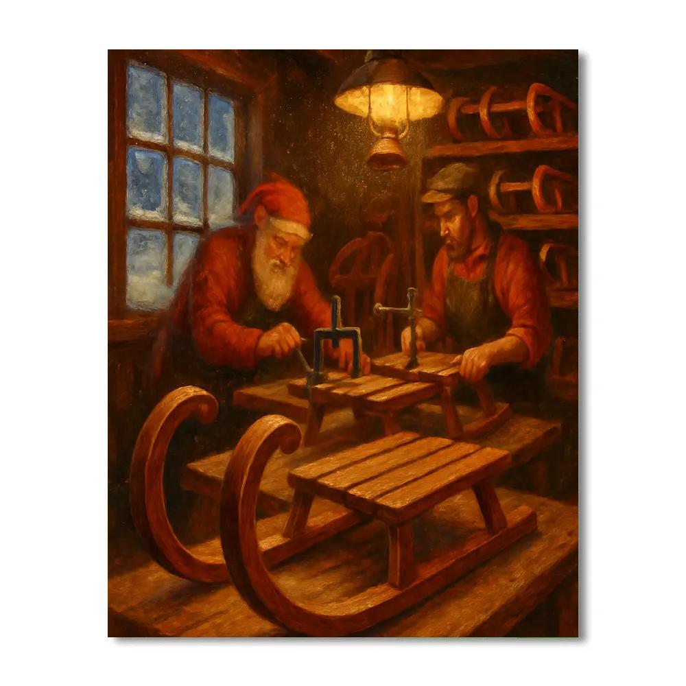 Starlit Walnut Sled Forge paint by numbers