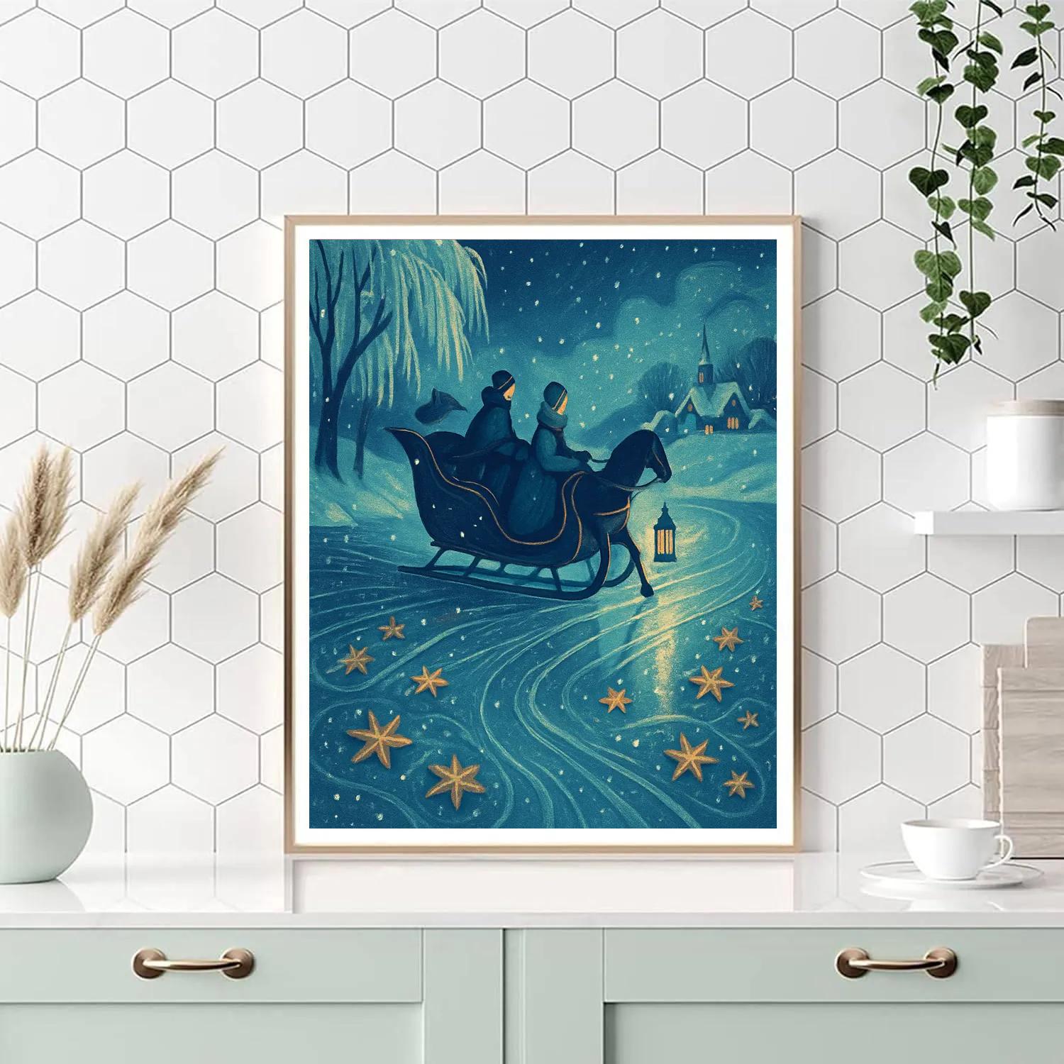 Star Berry River Sleigh DIY paint by numbers