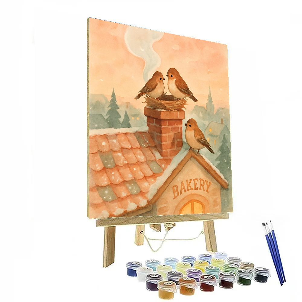 Snow Finch Bakery Chimney Rest DIY paint by numbers