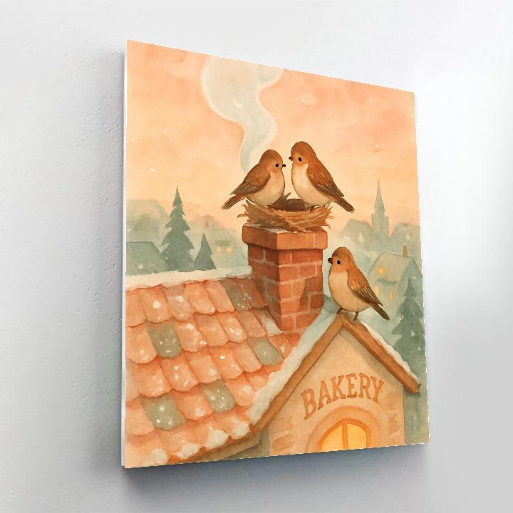 Snow Finch Bakery Chimney Rest DIY paint by numbers
