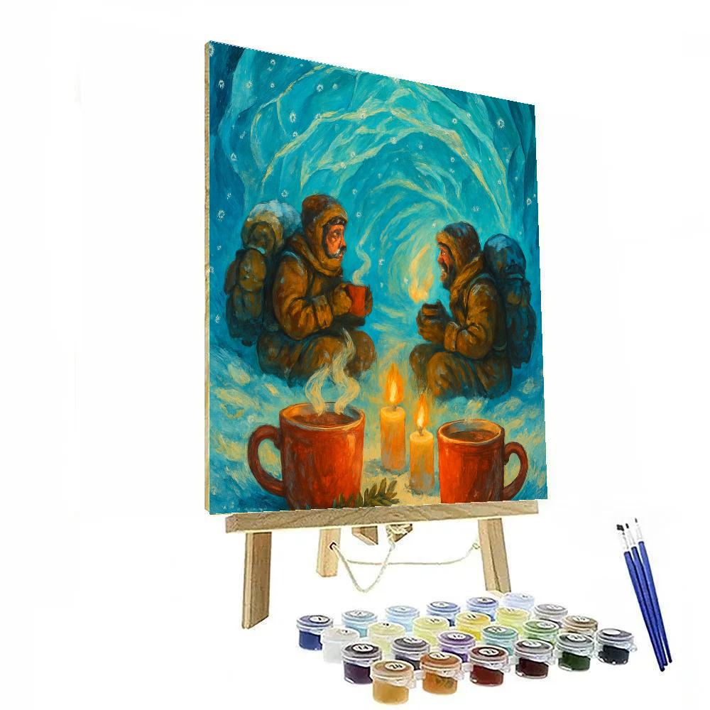Glacier Cave Cocoa Stop Paint by numbers art