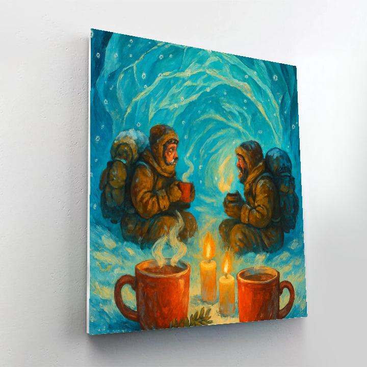 Glacier Cave Cocoa Stop Paint by numbers art