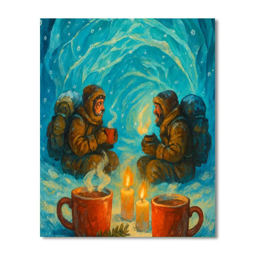 Glacier Cave Cocoa Stop Paint by numbers art