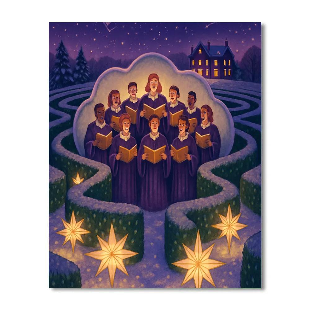 Star Field Hedge Maze Choir paint by number