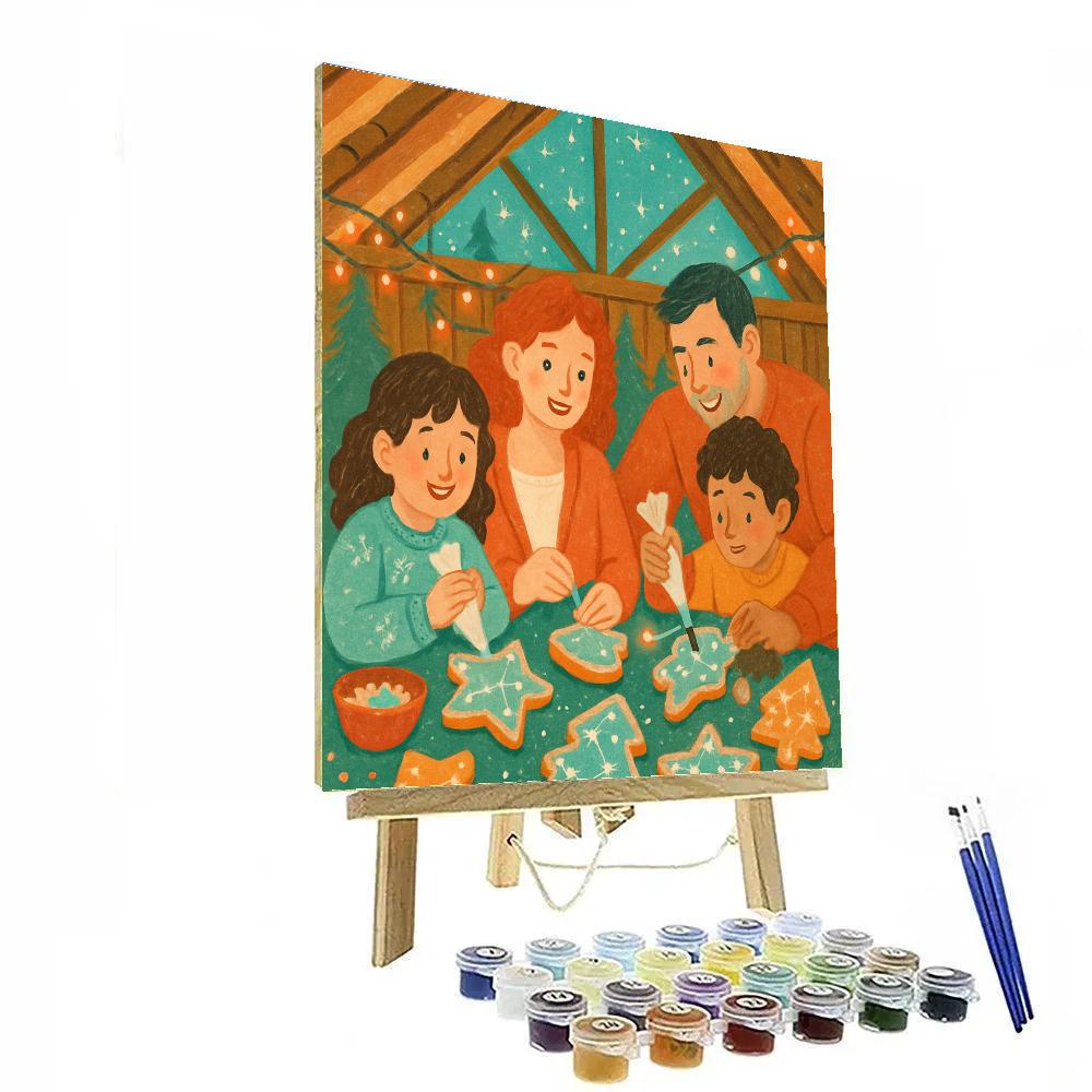 Snow Cabin Cookie Astronomy Paint by numbers kits