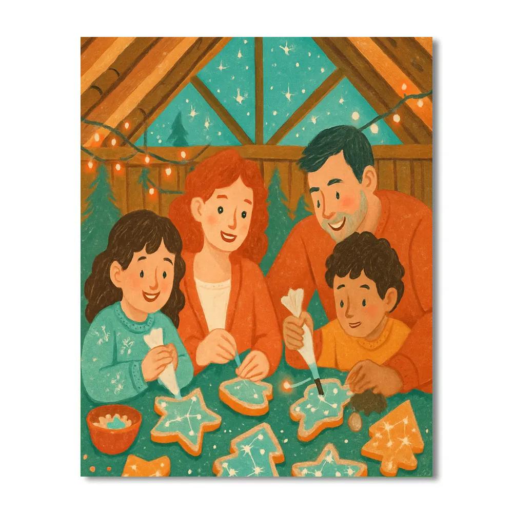 Snow Cabin Cookie Astronomy Paint by numbers kits