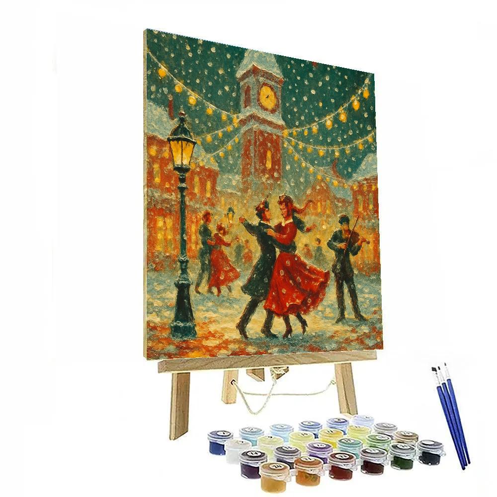 Frosted Clock Square Revelry Number painting