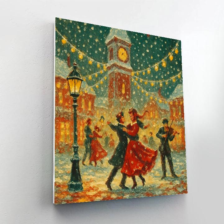 Frosted Clock Square Revelry Number painting