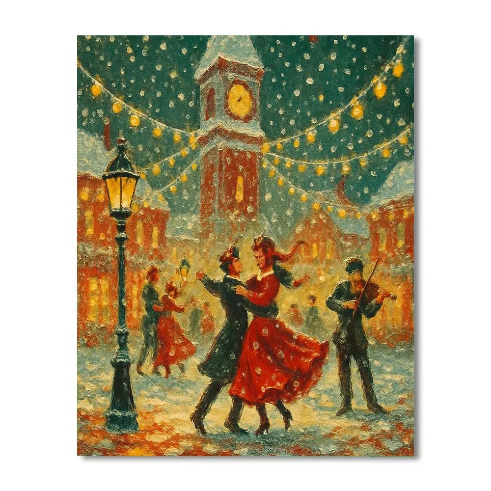 Frosted Clock Square Revelry Number painting