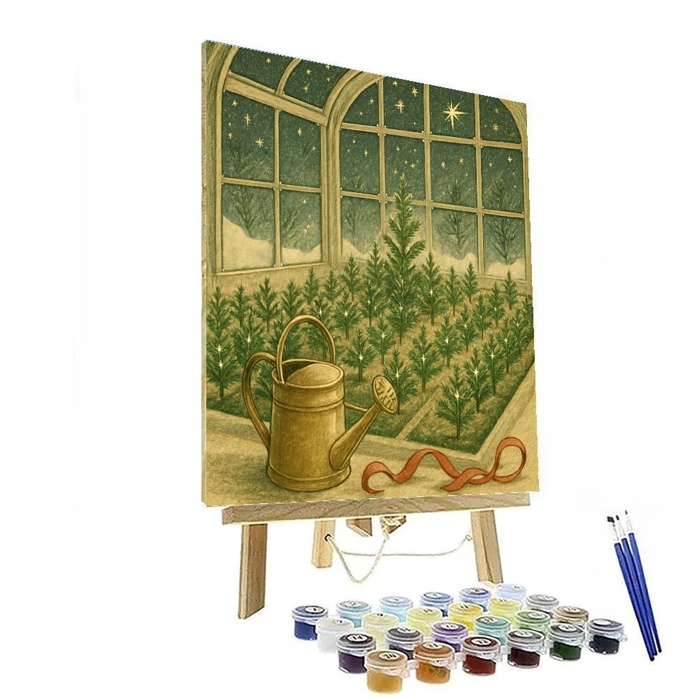 Glowing Greenhouse Pine Nursery Painting by numbers kit
